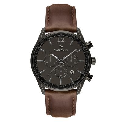Mats Meier - Herren uhr Mats Meier Grand Cornier grau - edelstahl und leder Herrenuhren 1 ct (95.99 € / 1 ct) Image