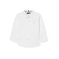 Tommy Hilfiger - Boy's Solid Stretch Poplin Shirt L/S Blouse - Kids Tommy Hilfiger Shirts - Shirt For Boys - Poplin Long Sleeve Shirt - White - Age 7