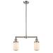 Breakwater Bay Saroyan 2 - Light Kitchen Island Linear Pendant Glass, Crystal in Gray/White | 10.75 H x 21 W x 4.5 D in | Wayfair