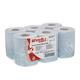 WypAll L10 Papier-Reinigungstücher für Service u. Einzelhandel 6220 – 1-lagige blaue Rolle mit Zentralentnahme – 6 Rollen mit Zentralentnahme x 280 Papier-Wischtücher (insges. 1.680)
