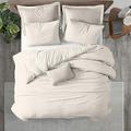 Kotton Culture Emperor Bedding Duvet Cover With Four Pillow Shams 100% Egyptian Cotton Quilt Cover Set (290x235cm) Luxurious Soft Sateen Cozy European Duvet Bedding Hotel Class Comforter Cover (Ivory)