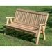 August Grove® Foxx Wooden Garden Outdoor Bench Wood/Natural Hardwoods in Brown/White | 33 H x 60 W x 23 D in | Wayfair