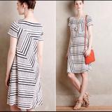 Anthropologie Dresses | Anthropologie White And Navy Shift | Color: Blue/White | Size: Xs