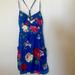 American Eagle Outfitters Dresses | American Eagle Blue Floral Crossback Smocked Dress | Color: Blue/Pink | Size: L