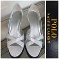 Ralph Lauren Shoes | Beautiful Silver Ralph Lauren Open-Toe High Heels | Color: Silver | Size: 9.5