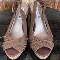 American Eagle Outfitters Shoes | American Eagle Brown Ruffled Wedges Size 6 | Color: Brown | Size: 6