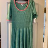 Lularoe Dresses | Bnwt Lularoe Large Nicole Mint Green/Pink Dress | Color: Green/Pink | Size: L