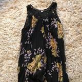 Free People Dresses | Black Floral Free People Dress | Color: Black/Purple | Size: M