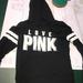 Pink Victoria's Secret Tops | Black Victoria Secret Pink Hoodie | Color: Black/White | Size: S