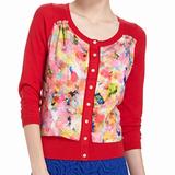 Anthropologie Sweaters | Anthropologie | Hwr Red Watercolor Scarf Cardigan | Color: Pink/Red | Size: S