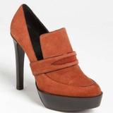 Burberry Shoes | Burberry Burnt Orange Platform Loafer Heels | Color: Orange/Red | Size: 10