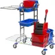 Vermop Chariot d'entretien VARIANT, L x l x h 1250 x 680 x 1100 mm, 2 seaux de 17 litres, 2 seaux de 6 litres