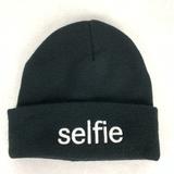 American Eagle Outfitters Accessories | American Eagle Outfitters Black Selfie Beenie | Color: Black/White | Size: Os