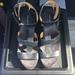 Nine West Shoes | Black Leather Wedge Sandals | Color: Black | Size: 8.5