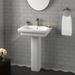 Barclay Resort White Vitreous China Rectangular Pedestal Bathroom Sink w/ Overflow | 35.25 H x 25.63 W x 18.12 D in | Wayfair 3-1081WH