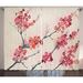 East Urban Home Floral Semi-Sheer Rod Pocket Curtain Panels Polyester in Brown | 90 H in | Wayfair FD56263FB711449CA870592328DBA3B4