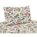 Sweet Jojo Designs Vintage Floral Twill Sheet Set Microfiber/Polyester in Gray | 96 H x 66 W in | Wayfair TwinSheets-VintageFloral-PK-GR