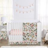 Sweet Jojo Designs Vintage Floral 4 Piece Crib Bedding Set Polyester in Brown/Gray | Wayfair VintageFloral-PK-GR-Crib-4