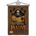 Breeze Decor You Better Rum & Get it Coastal Pirate Impressions Decorative Vertical 2-Sided 19 x 13 in. Garden Flag in Black/Brown | Wayfair