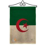 Breeze Decor Algeria of the World 2-Sided Burlap 19 x 13 in. Garden Flag in Brown/Green/Red | 18.5 H x 13 W in | Wayfair