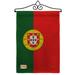 Breeze Decor Portugal of the World 2-Sided Burlap 19 x 13 in. Flag Set in Green/Red | 18.5 H x 13 W x 0.1 D in | Wayfair