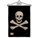 Breeze Decor Sam Coastal Pirate Impressions Decorative Vertical 2-Sided Burlap 19 x 13 in. Garden Flag in Black/Brown | Wayfair