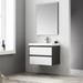 Brayden Studio® Courtnie Waterproof Ergonomic 30" Wall-Mounted Single Bathroom Vanity Set w/ Mirror Plastic | 21.81 H x 29.5 W x 18.12 D in | Wayfair