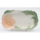 Ophelia & Co. Herrick Rectangular Apple Blossom 9" Salad or Dessert Plate Porcelain China/Ceramic in White | Wayfair
