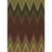 White 24 x 0.35 in Area Rug - Ebern Designs Chevron Brown/Forest Green Area Rug Polyester/Wool | 24 W x 0.35 D in | Wayfair