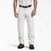 Dickies Men's Relaxed Fit Double Knee Carpenter Painter's Pants - White Size 32 (2053)