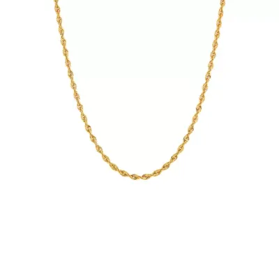 Belk & Co Solid Glitter Necklace in 14K Yellow Gold, 18 in