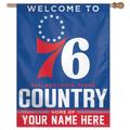 WinCraft Philadelphia 76ers Personalized 27'' x 37'' Single-Sided Vertical Banner