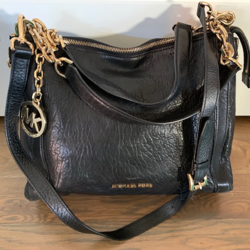 Michael Kors Bags | Black Leather With Gold Chain Michael Kors Handbag | Color: Black | Size: Os