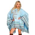Azure suede look "PONCHO" - (One Size Fits Most Adult)