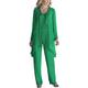 Leader of the Beauty Beaded Chiffon 3 Pieces Pant Suits Mother of The Bride Dresses with Outfit for Women Formal 14 Green