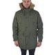 Lambretta Sherpa Lined Fishtale Parka Coat Khaki with Sleeve Badges SS6252 (XX-Large)