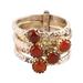 Alluring Glow,'Red-Orange Onyx Multi-Stone Ring from India'