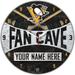 WinCraft Pittsburgh Penguins Personalized 14'' Round Wall Clock