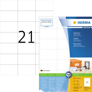 HERMA Etikett PREMIUM 4616 70x42,3mm weiß 4.200 St./Pack. Image