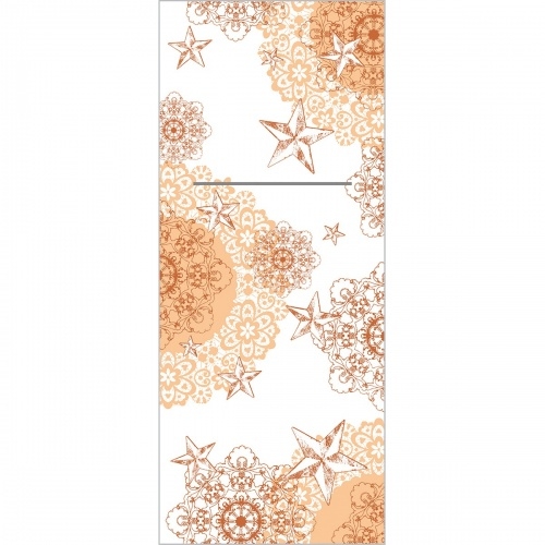 Mank XL Besteckservietten Airlaid Sternenschein in Aprikot-Terrakotta, 48 x 40 cm, 75 Stück - Bestecktaschen Image