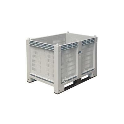 BRB Palettenbox mit 2 Kufen, Wände geschlitzt, LxBxH 1200x800x850 mm Image