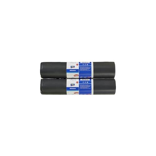 aro Müllsäcke Schwarz, 130 Liter, extra strong, HDPE + LDPE, 55µm, 2 Rollen x 25 Stück (50 Stück)
