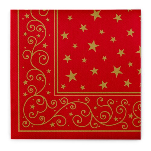 Sovie HORECA Serviette Liam in Rot aus Linclass® Airlaid 40 x 40 cm, 50 Stück - Weihnachten Ornamente Sterne Image