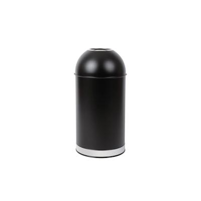 Bolero 40L Schwarzer Abfalleimer Aus Stahl Mit Offenem Deckel Image