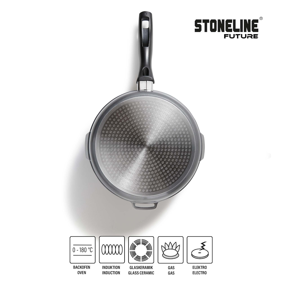 STONELINE® Future Topfset 8-teilig mit Sieb Deckeln, beschichtete Töpfe & Pfannen Induktion geeignet Image