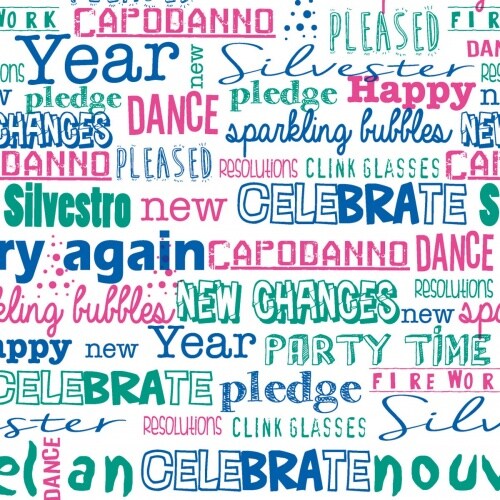 Mank Cocktail-Serviette Airlaid San Silvestro in Pink-Grün-Blau, 25 x 25 cm, 50 Stück - Silvester Image