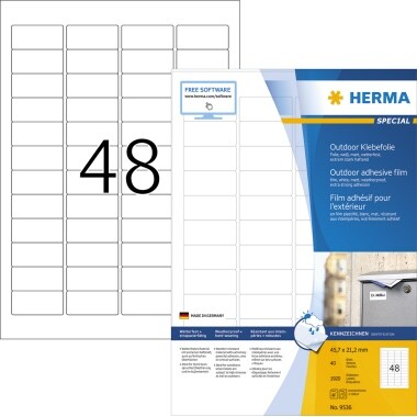 HERMA Etikett Outdoor 9536 45,7x21,2mm weiß 1.920 St./Pack. Image