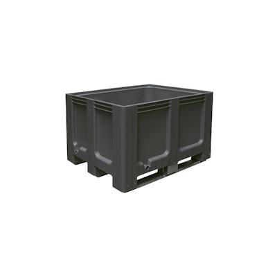 BRB Großbox mit 3 Kufen, LxBxH 1200 x 1000 x 760 mm, geschlossen, anthrazit, PE-HD, lebensmittelecht Image