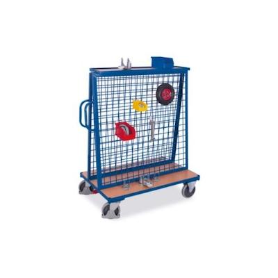 VARIOfit Werkstückwagen, Tragl. 500kg, Ladefl. LxB 1260x800mm, Gitterwände mit 8° Neigung Image