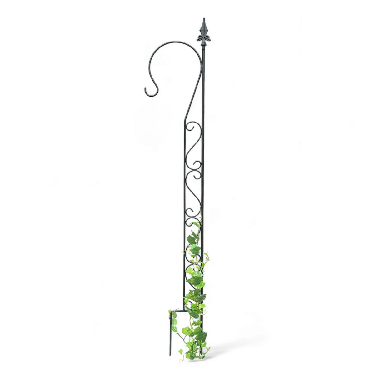 DanDiBo Rankhilfe Garten Metall mit 1 Halter Schwarz Rankgitter für Kletterpflanzen 145 cm Kletterhilfe mit Haken Image